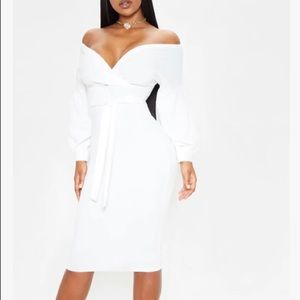 White wrap dress
